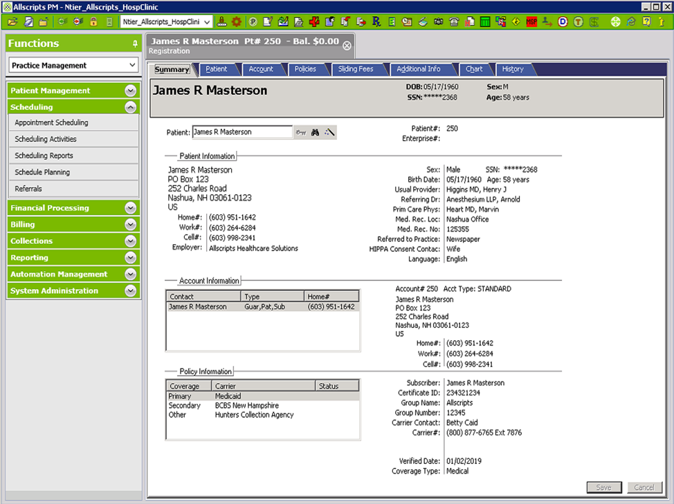 Allscripts EMR Systems Interface